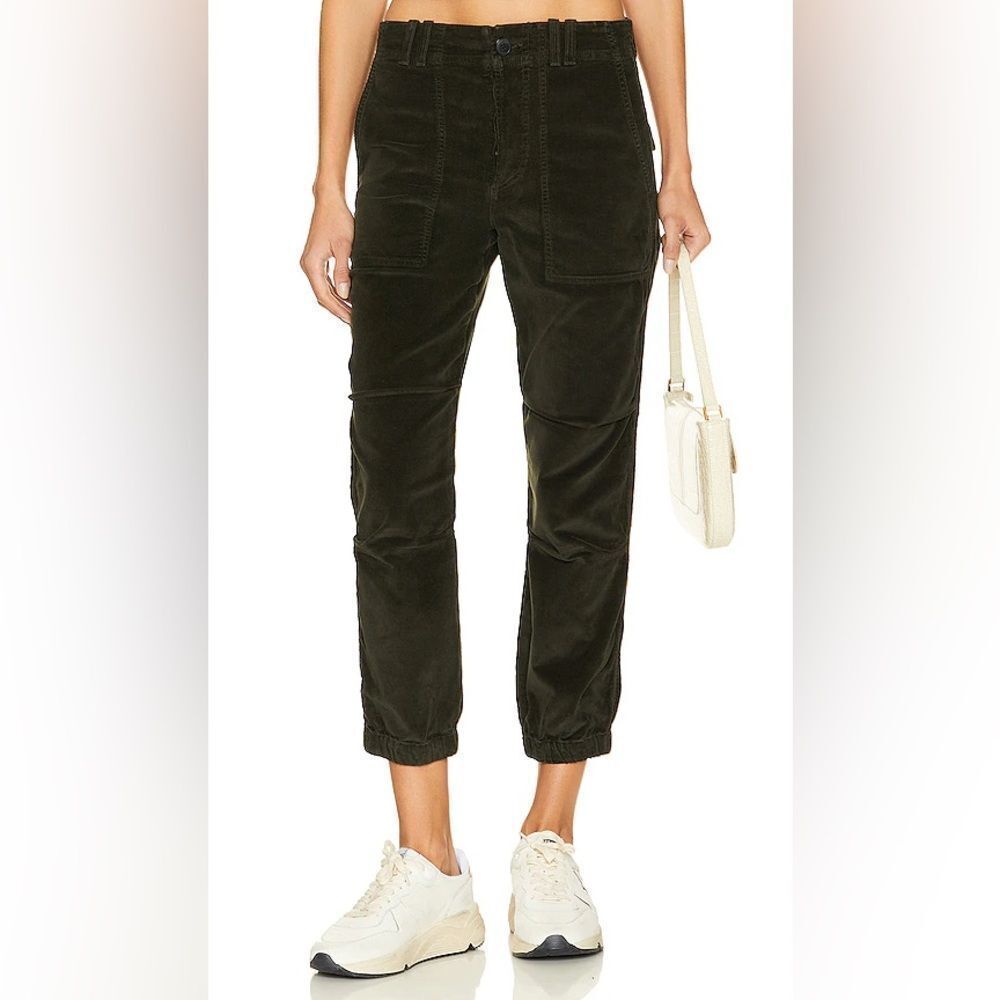 Citizen’s of Humanity Women’s Agni Utility Pant Crop Seaweed Green Corduroy USA